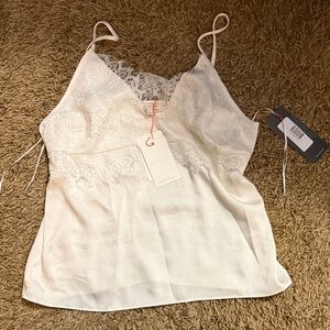 Skies Are Blue Cream Lace Camisole